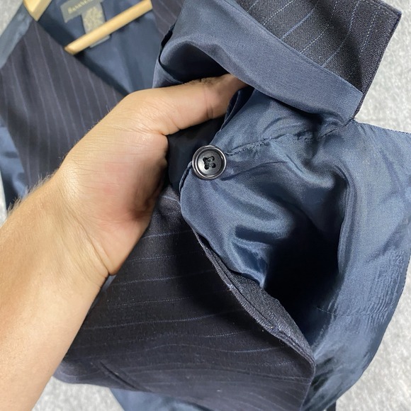 Banana Republic Waistcoat Medium Cashmere‎ Merino Wool Blend Striped Vintage Y2K - Picture 7 of 10